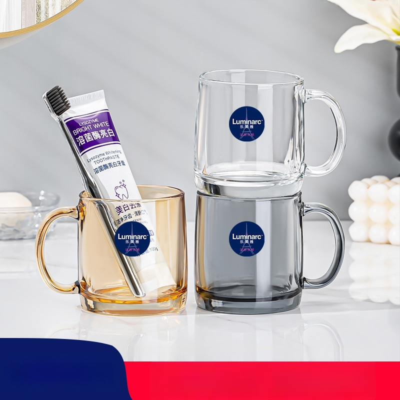 Lemeiya pahar din sticlă temperată pentru apă de gură și periuța de dinți, rotund, un singur strat, rezistent la temperaturi înalte, pentru uz casnic și hotelier