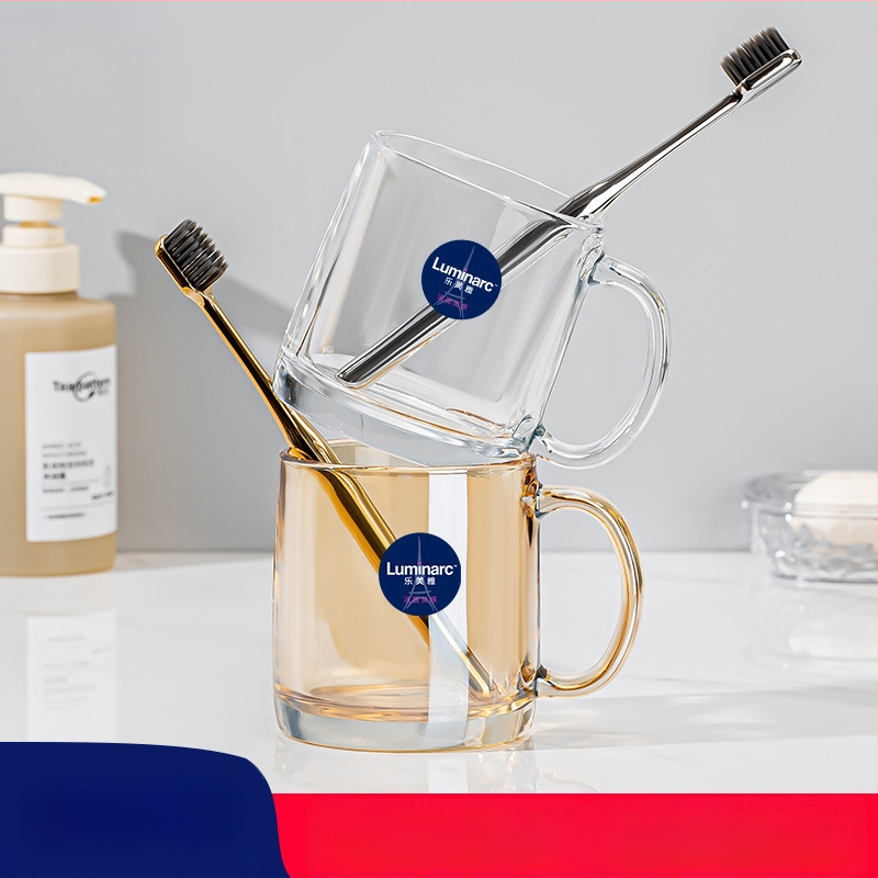 Lemeiya pahar din sticlă temperată pentru apă de gură și periuța de dinți, rotund, un singur strat, rezistent la temperaturi înalte, pentru uz casnic și hotelier