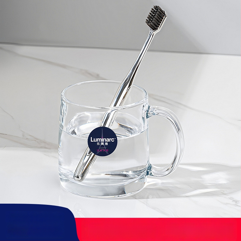 Lemeiya pahar din sticlă temperată pentru apă de gură și periuța de dinți, rotund, un singur strat, rezistent la temperaturi înalte, pentru uz casnic și hotelier