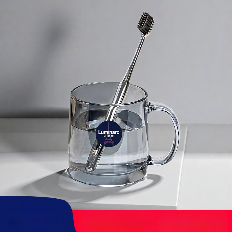 Lemeiya pahar din sticlă temperată pentru apă de gură și periuța de dinți, rotund, un singur strat, rezistent la temperaturi înalte, pentru uz casnic și hotelier