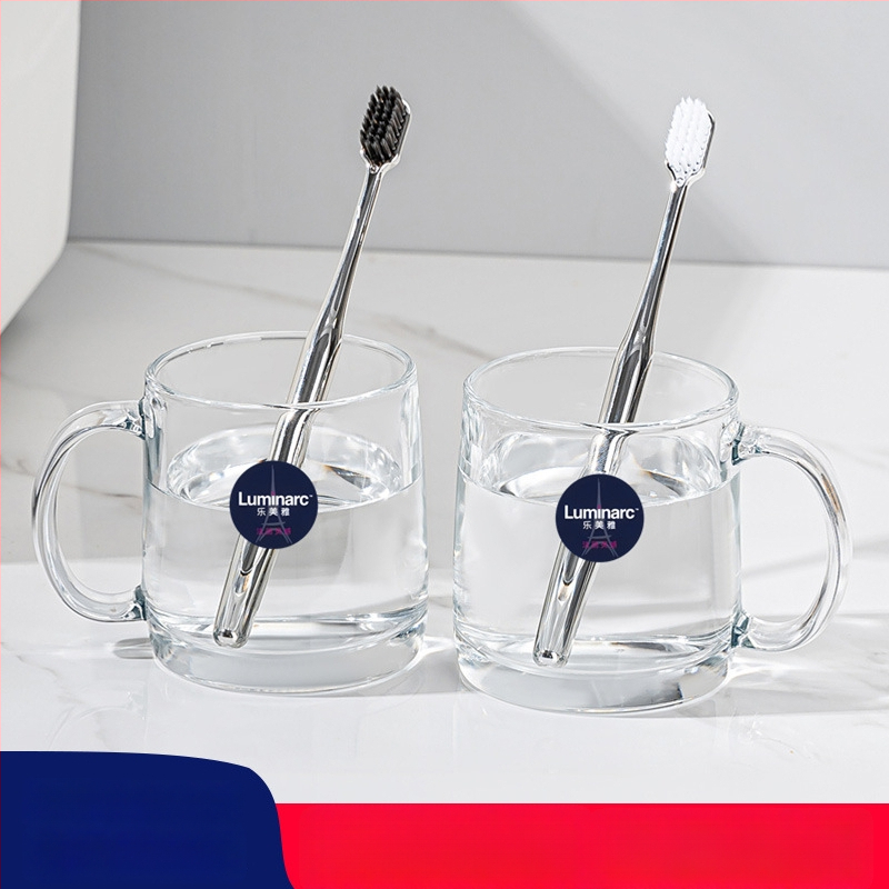 Lemeiya pahar din sticlă temperată pentru apă de gură și periuța de dinți, rotund, un singur strat, rezistent la temperaturi înalte, pentru uz casnic și hotelier