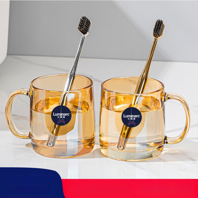 Lemeiya pahar din sticlă temperată pentru apă de gură și periuța de dinți, rotund, un singur strat, rezistent la temperaturi înalte, pentru uz casnic și hotelier