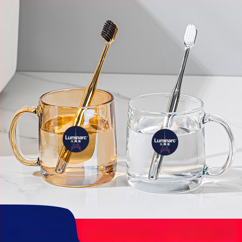 Lemeiya pahar din sticlă temperată pentru apă de gură și periuța de dinți, rotund, un singur strat, rezistent la temperaturi înalte, pentru uz casnic și hotelier