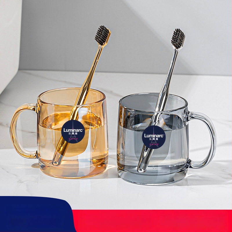 Lemeiya pahar din sticlă temperată pentru apă de gură și periuța de dinți, rotund, un singur strat, rezistent la temperaturi înalte, pentru uz casnic și hotelier