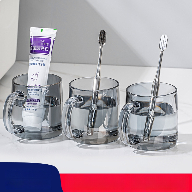 Lemeiya pahar din sticlă temperată pentru apă de gură și periuța de dinți, rotund, un singur strat, rezistent la temperaturi înalte, pentru uz casnic și hotelier