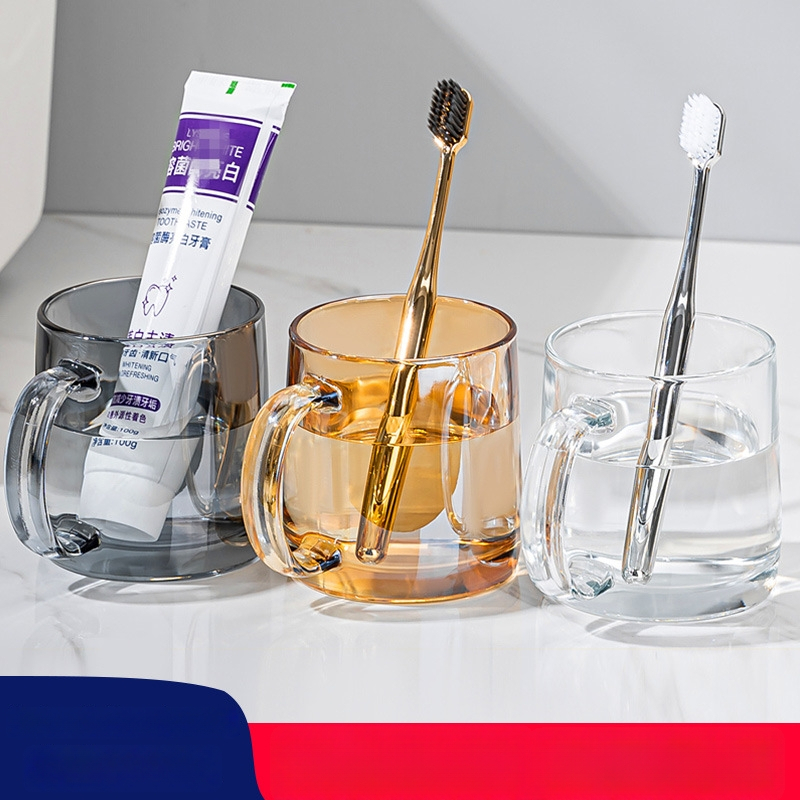Lemeiya pahar din sticlă temperată pentru apă de gură și periuța de dinți, rotund, un singur strat, rezistent la temperaturi înalte, pentru uz casnic și hotelier