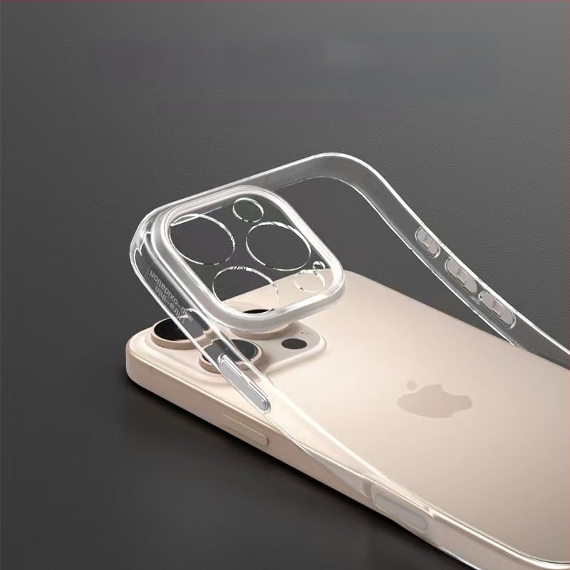 Bayer TPU prozirna futrola za iPhone – ultra-tanka, otporna na padove, s odvodom topline, otporna na habanje, metalne tipke; za modele iPhone 12 Pro/12 Pro Max, 13 Pro/Max, 14 Pro/Max