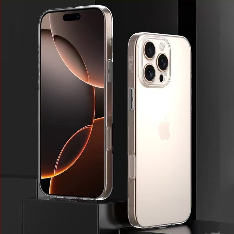 Bayer TPU prozirna futrola za iPhone – ultra-tanka, otporna na padove, s odvodom topline, otporna na habanje, metalne tipke; za modele iPhone 12 Pro/12 Pro Max, 13 Pro/Max, 14 Pro/Max