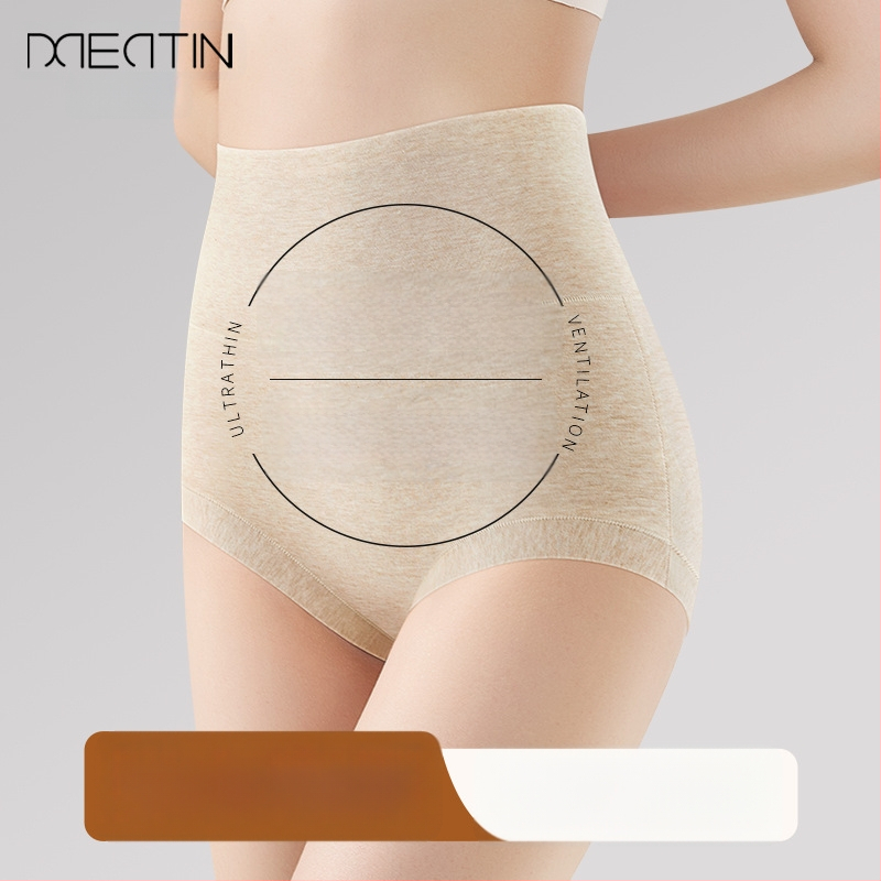 Chiloți de maternitate cu talie înaltă pentru recuperare postpartum, bumbac 90–95%, căptușeală din mătase Mulberry (<30%), tricotat cu 40 de fire