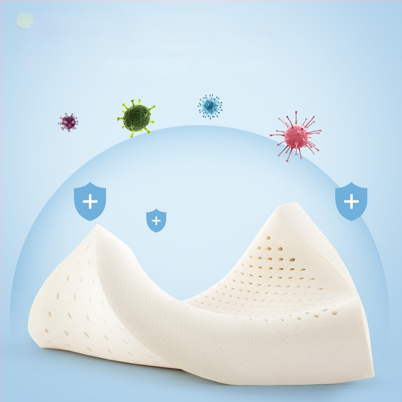 Детска латексова възглавница — правоъгълна форма, естествен латекс, съдържание латекс 90%+, калъф от чист памук, подходяща за деца и бебета