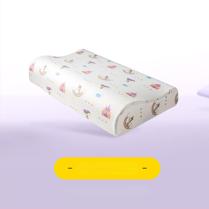 Детска латексова възглавница — правоъгълна форма, естествен латекс, съдържание латекс 90%+, калъф от чист памук, подходяща за деца и бебета