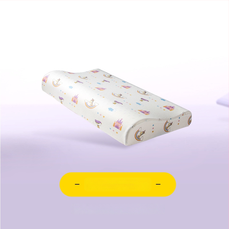 Детска латексова възглавница — правоъгълна форма, естествен латекс, съдържание латекс 90%+, калъф от чист памук, подходяща за деца и бебета