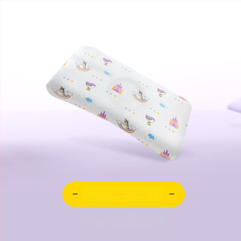 Детска латексова възглавница — правоъгълна форма, естествен латекс, съдържание латекс 90%+, калъф от чист памук, подходяща за деца и бебета