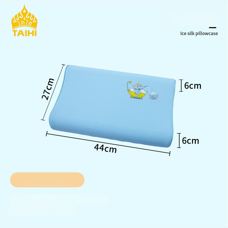 Детска латексова възглавница — правоъгълна форма, естествен латекс, съдържание латекс 90%+, калъф от чист памук, подходяща за деца и бебета