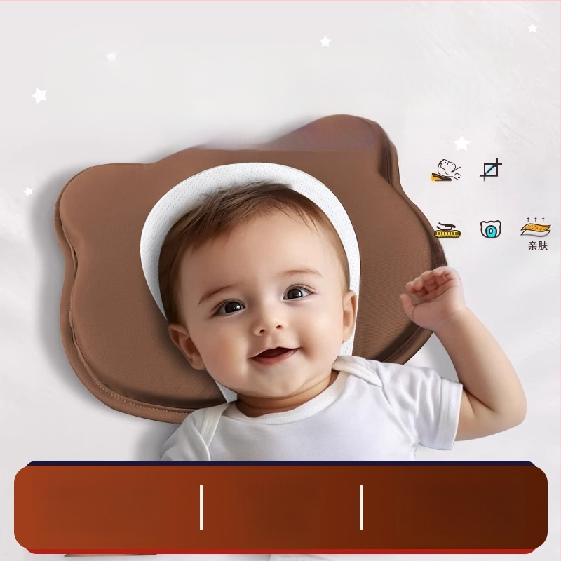 Pernă de formare pentru sugari, din spumă cu memorie, pentru corecția formei capului la nou-născuți — formă ursuleț sau canelură