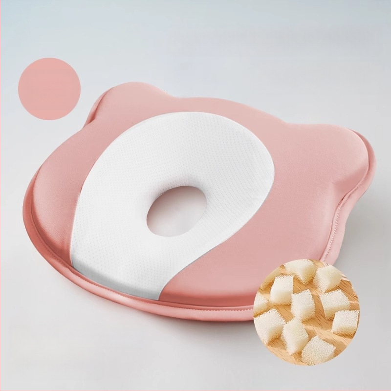 Pernă de formare pentru sugari, din spumă cu memorie, pentru corecția formei capului la nou-născuți — formă ursuleț sau canelură