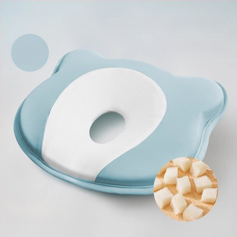 Pernă de formare pentru sugari, din spumă cu memorie, pentru corecția formei capului la nou-născuți — formă ursuleț sau canelură