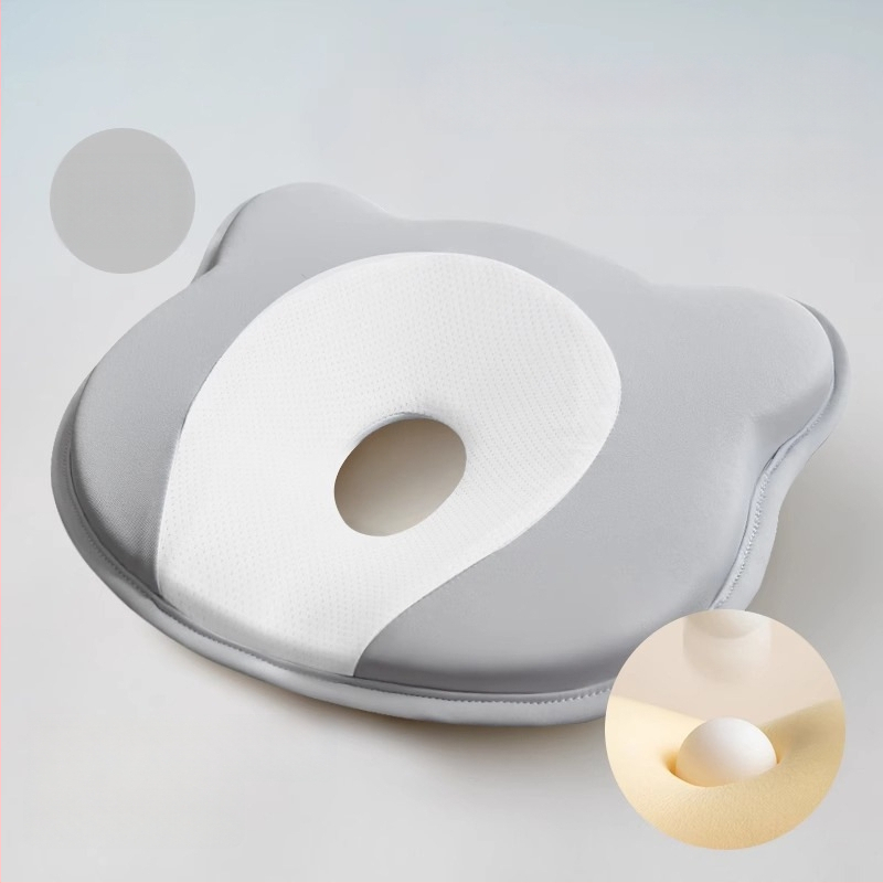 Pernă de formare pentru sugari, din spumă cu memorie, pentru corecția formei capului la nou-născuți — formă ursuleț sau canelură