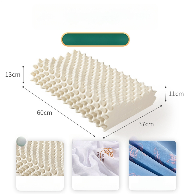 Латексова възглавница ROYAL KNIGHT, естествен латекс 90%+, правоъгълна форма, тегло 1,5–2 кг, плетена тъкан