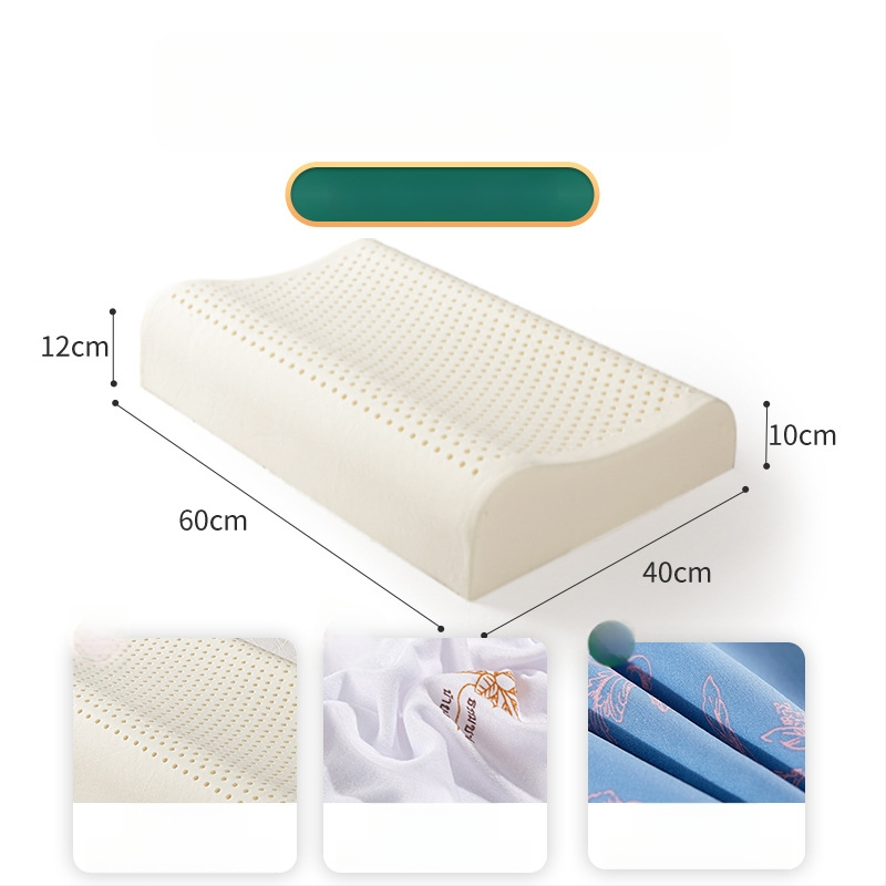 Латексова възглавница ROYAL KNIGHT, естествен латекс 90%+, правоъгълна форма, тегло 1,5–2 кг, плетена тъкан