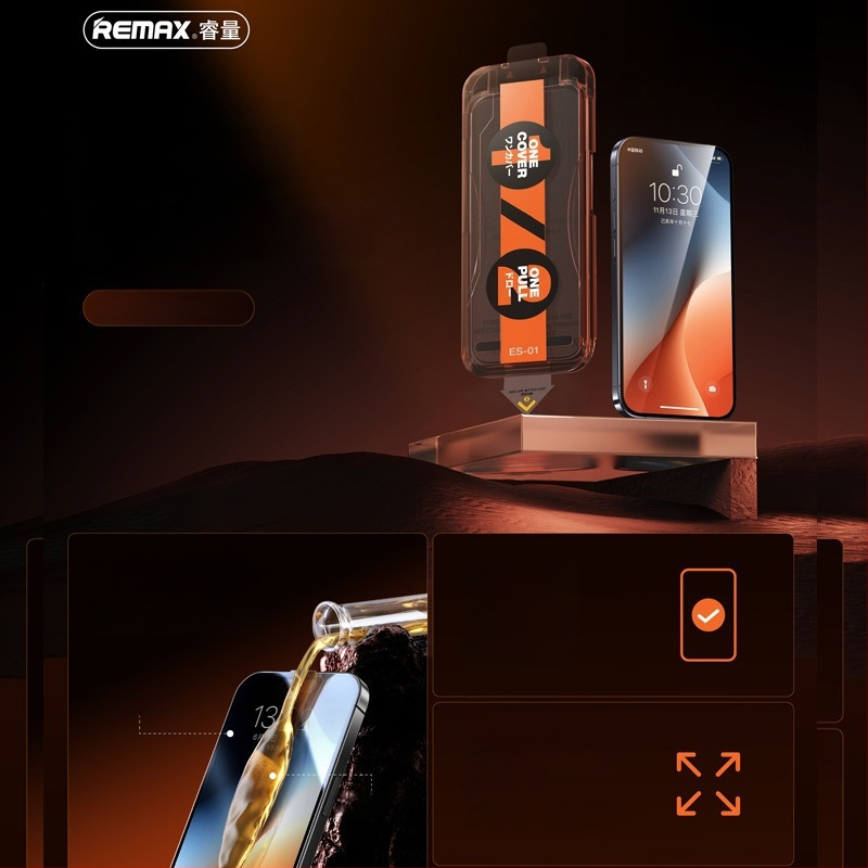 Remax προστατευτικό οθόνης από θερμοσκληρό γυαλί, εμπρόσθιο, Es-01/Es-02, HD ευκρίνεια, για iPhone