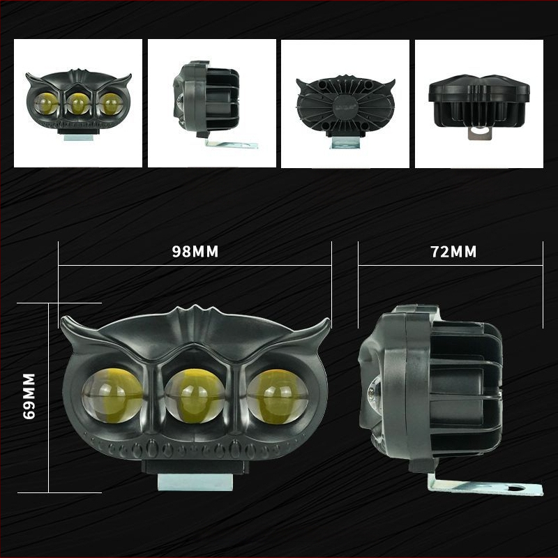 Φανάρι LED για μοτοσικλέτα με υψηλό/χαμηλό φωτισμό, 2000LM, 12-80V, IP67, Αλουμινίου κράμα