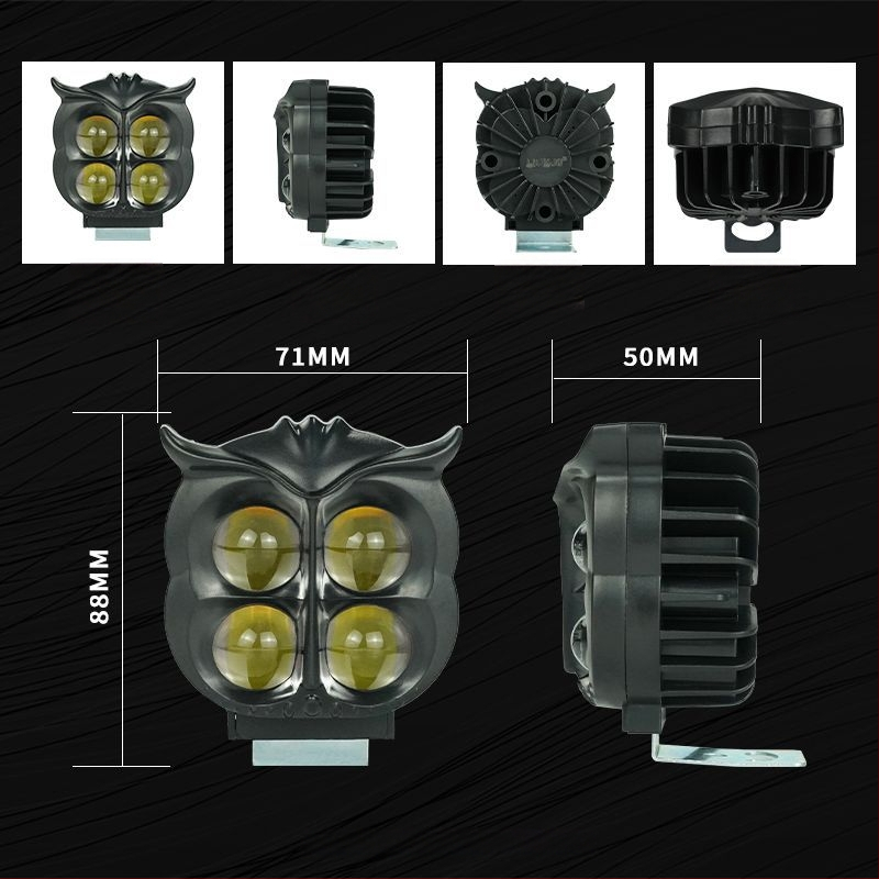Φανάρι LED για μοτοσικλέτα με υψηλό/χαμηλό φωτισμό, 2000LM, 12-80V, IP67, Αλουμινίου κράμα