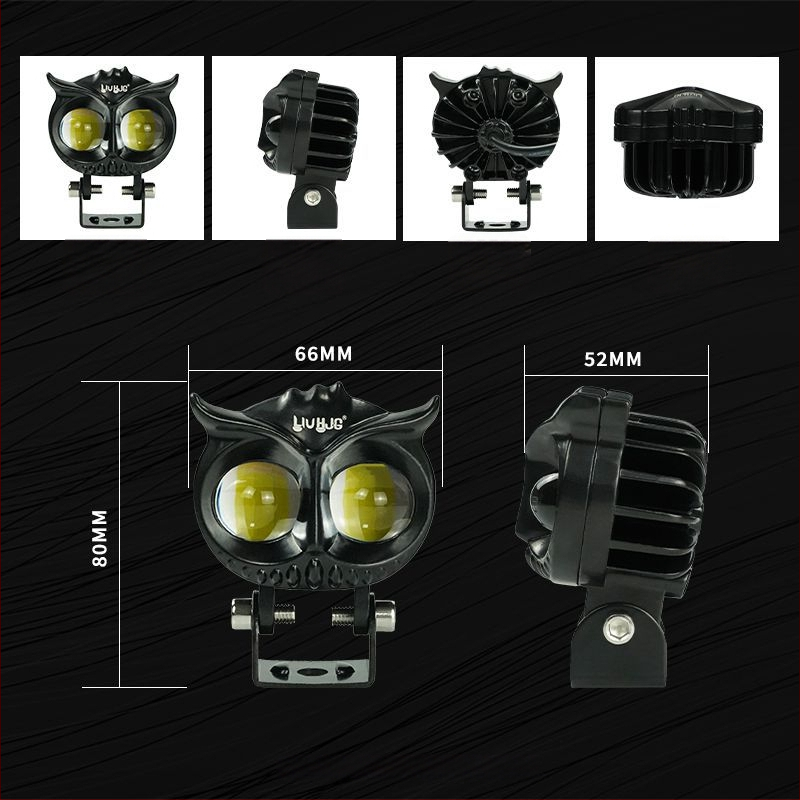 Φανάρι LED για μοτοσικλέτα με υψηλό/χαμηλό φωτισμό, 2000LM, 12-80V, IP67, Αλουμινίου κράμα