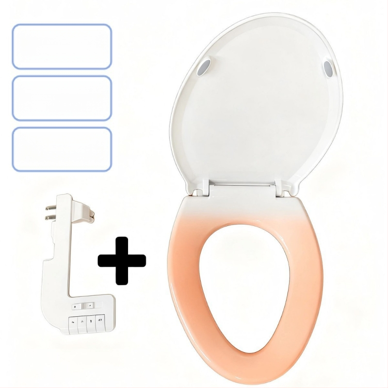 Okos WC-fedél PP+ABS anyagból, fűtött ülőfelülettel és LED világítással, egygombos gyorskioldó, szerelési furatok közötti távolság 134–186 mm