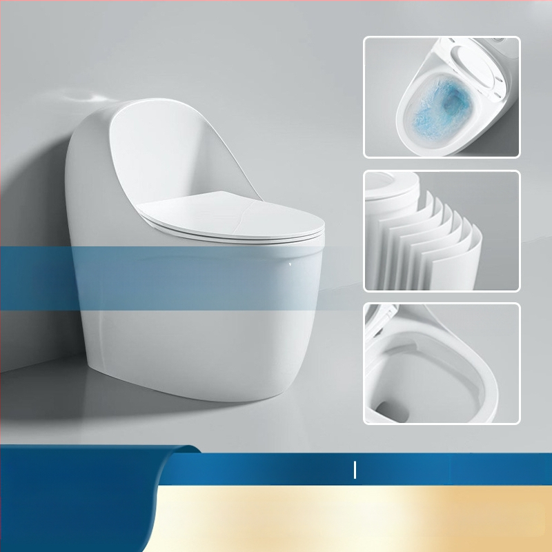 Αβγοειδής Έξυπνη Τουαλέτα οικιακής χρήσης, ήσυχο πλήσιμο, εξοικονόμηση νερού, τύπος σιφών, μοντέλο 0888 με χωρητικότητα πλήσης 3.0–6.0 L