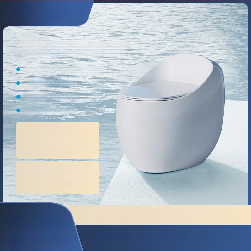 Αβγοειδής Έξυπνη Τουαλέτα οικιακής χρήσης, ήσυχο πλήσιμο, εξοικονόμηση νερού, τύπος σιφών, μοντέλο 0888 με χωρητικότητα πλήσης 3.0–6.0 L