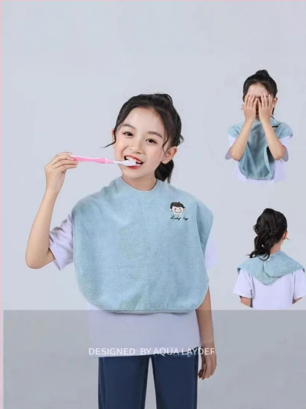 Παιδική πετσέτα-ποδιά για πλύσιμο - Πολυλειτουργική πετσέτα προσώπου, αδιάβροχη και αντοχή σε λεκέδες, ύφασμα βελούρ, πολυεστέρας, για ηλικίες 3–8 ετών