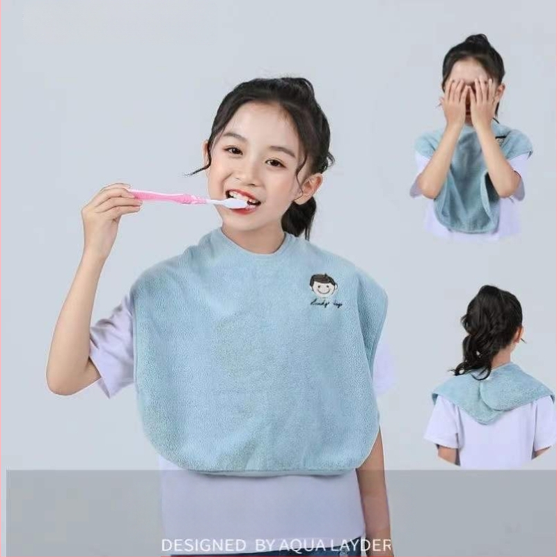 Παιδική πετσέτα-ποδιά για πλύσιμο - Πολυλειτουργική πετσέτα προσώπου, αδιάβροχη και αντοχή σε λεκέδες, ύφασμα βελούρ, πολυεστέρας, για ηλικίες 3–8 ετών