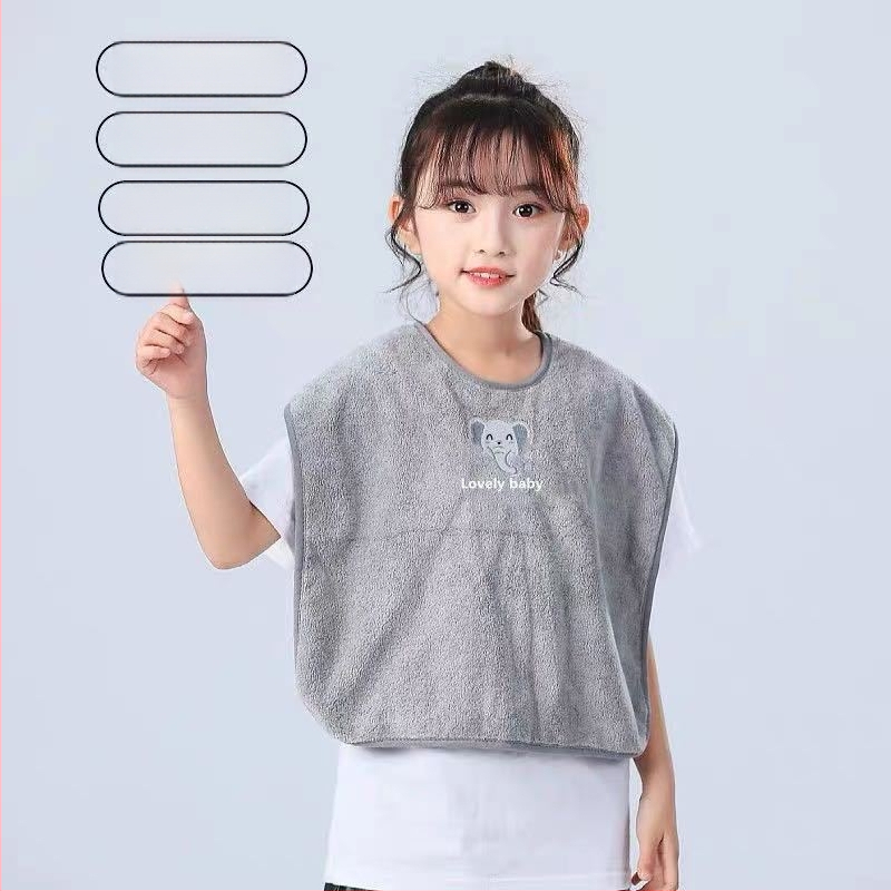 Παιδική πετσέτα-ποδιά για πλύσιμο - Πολυλειτουργική πετσέτα προσώπου, αδιάβροχη και αντοχή σε λεκέδες, ύφασμα βελούρ, πολυεστέρας, για ηλικίες 3–8 ετών