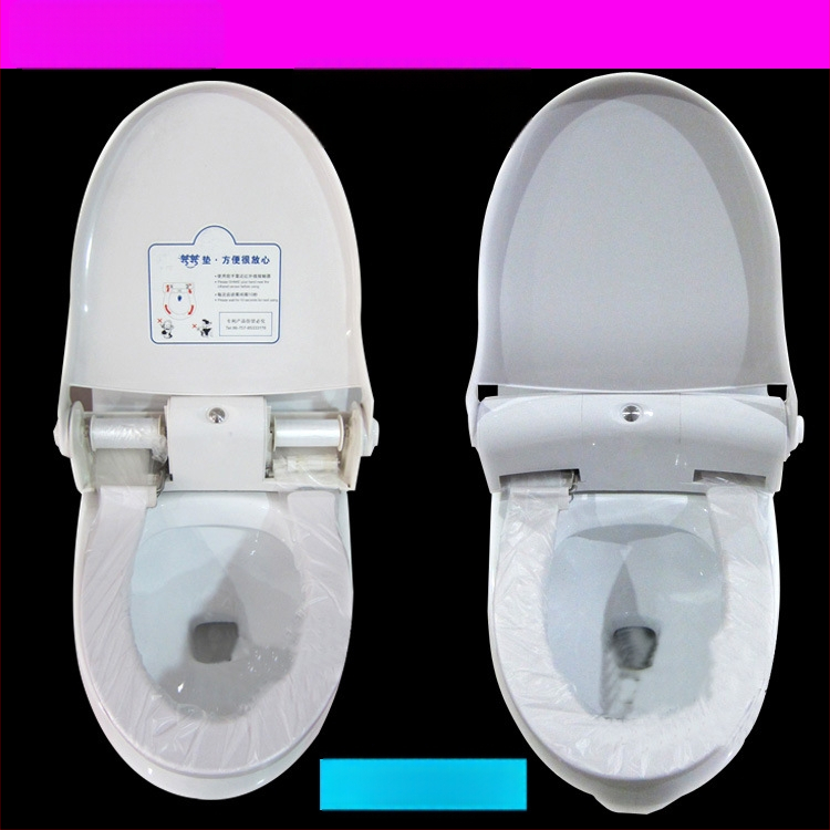 Acoperire de unică folosință pentru vasul de toaletă – film plastic PE, marca Rotating pad, carton 277×277×123 mm