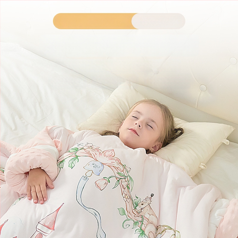 Dječji spavaći vrećica s zaštitom trbuha, debeli za jesen-zimu, 100% pamuk, crtani stil, četiri godišnja doba, boje: zelena, plava, ružičasta, žuta — Butterfly Baby