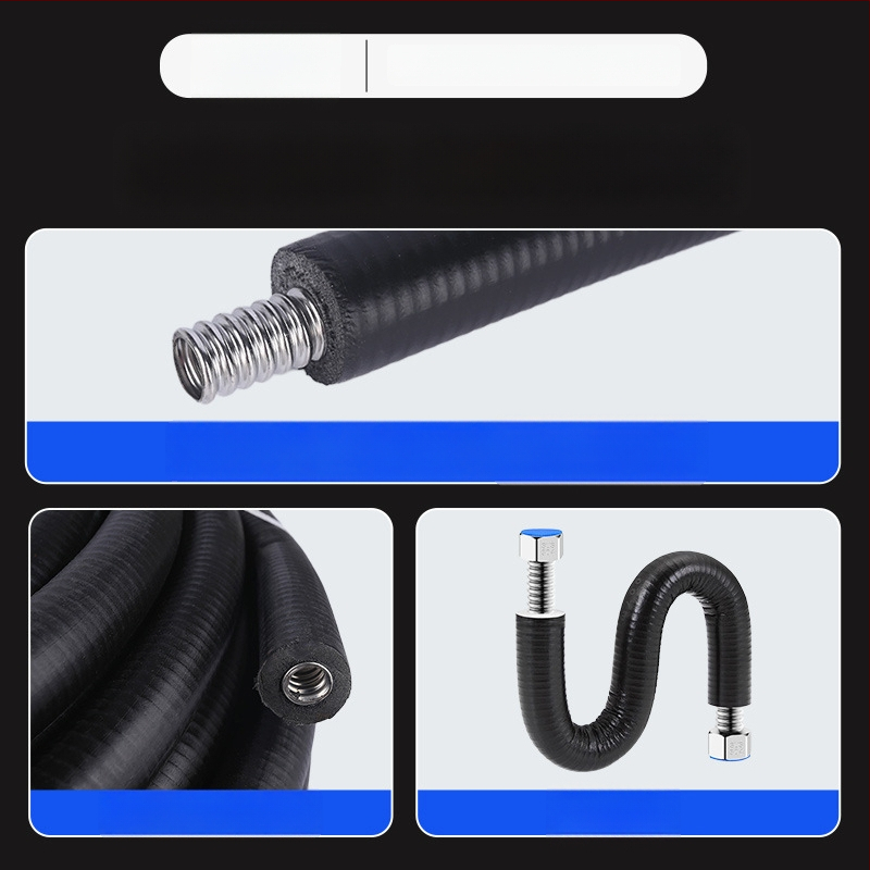 304 ανοξείδωτος κυματοειδής σωλήνας με μόνωση για ηλιακό θερμοσίφωνο, είσοδος και έξοδος ζεστού και κρύου νερού