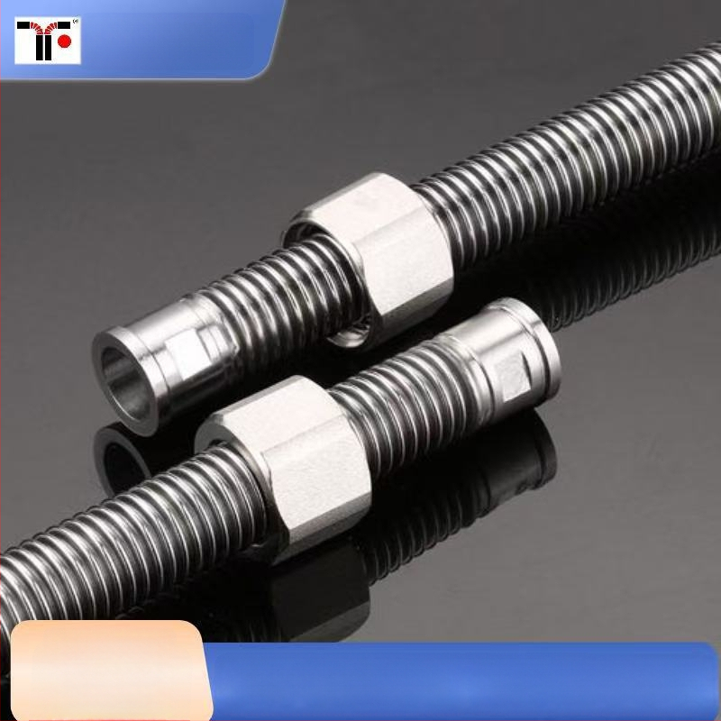 Ανοξείδωτος κυματοειδής σωλήνας εισόδου/εξόδου νερού θερμαντήρα, διπλής άκρης, ανθεκτικός σε υψηλή πίεση