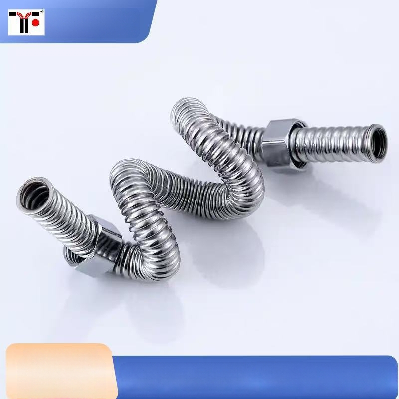 Ανοξείδωτος κυματοειδής σωλήνας εισόδου/εξόδου νερού θερμαντήρα, διπλής άκρης, ανθεκτικός σε υψηλή πίεση