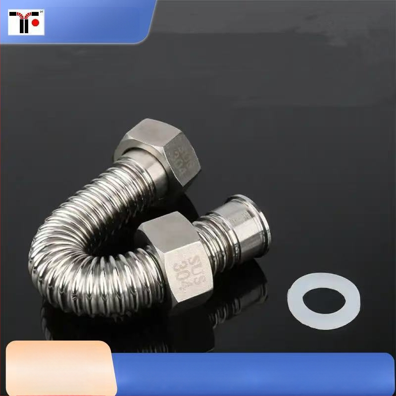 Σωλήνας εισόδου/εξόδου νερού θερμών/ψυχρών, κυματοειδής από ανοξείδωτο χάλυβα 304, 1/2 ίντσας υψηλής πίεσης