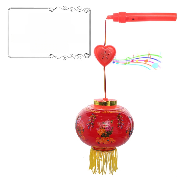 Fanar LED hexagonal cu motiv de lotus, luminos și muzical, din plastic, lanternă de mână pentru copii peste 14 ani