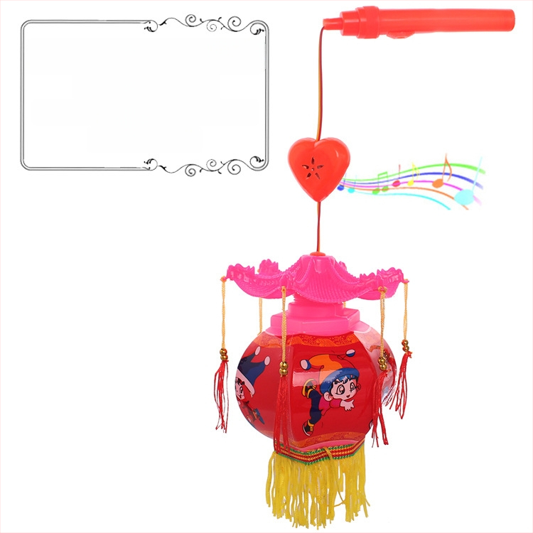 Fanar LED hexagonal cu motiv de lotus, luminos și muzical, din plastic, lanternă de mână pentru copii peste 14 ani