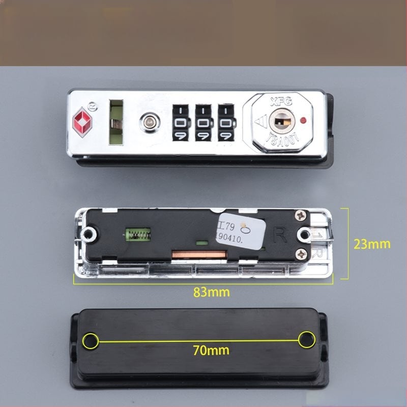 Cestovný zámok s heslom pre kufor — bočné zámky kufra (Kategória: doplnky na batožinu; Typ zámku: heslo; Pozícia: bočné)