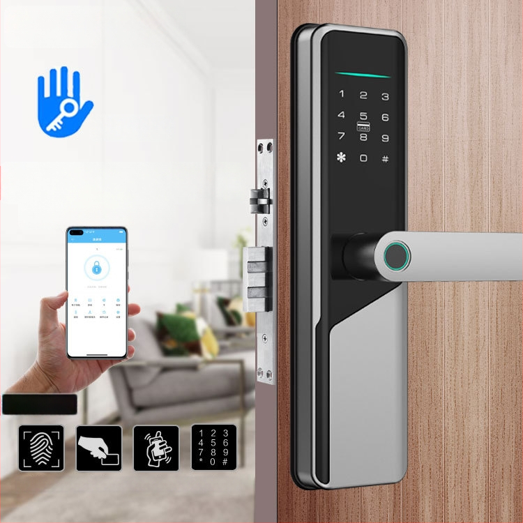 TTLOCK pametna brava s otiskom prsta za drvena vrata, poluautomatsko Bluetooth otključavanje, kartica i lozinka