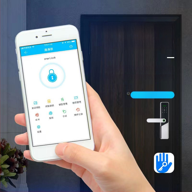 TTLOCK pametna brava s otiskom prsta za drvena vrata, poluautomatsko Bluetooth otključavanje, kartica i lozinka