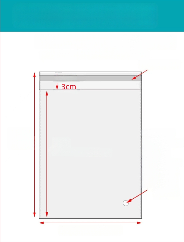 Geantă autoadezivă OPP, transparentă, îngroșată, cu logo tipărit, pungă de ambalare din plastic pentru bijuterii, haine și măști