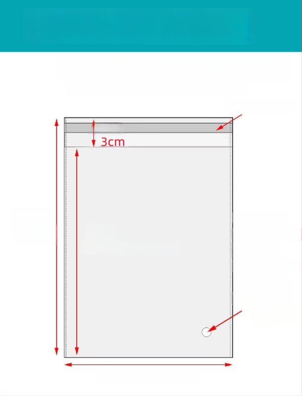Geantă autoadezivă OPP, transparentă, îngroșată, cu logo tipărit, pungă de ambalare din plastic pentru bijuterii, haine și măști