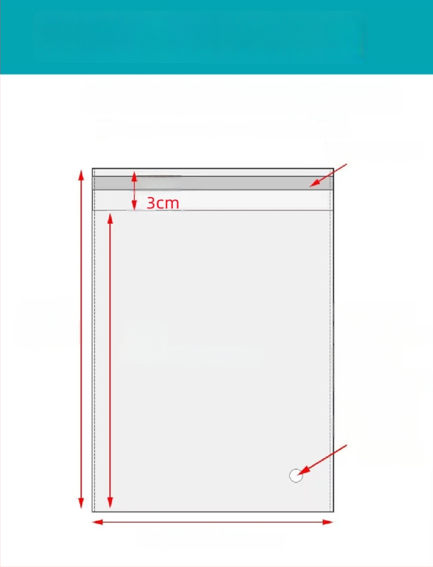 Geantă autoadezivă OPP, transparentă, îngroșată, cu logo tipărit, pungă de ambalare din plastic pentru bijuterii, haine și măști