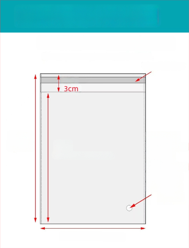 Geantă autoadezivă OPP, transparentă, îngroșată, cu logo tipărit, pungă de ambalare din plastic pentru bijuterii, haine și măști