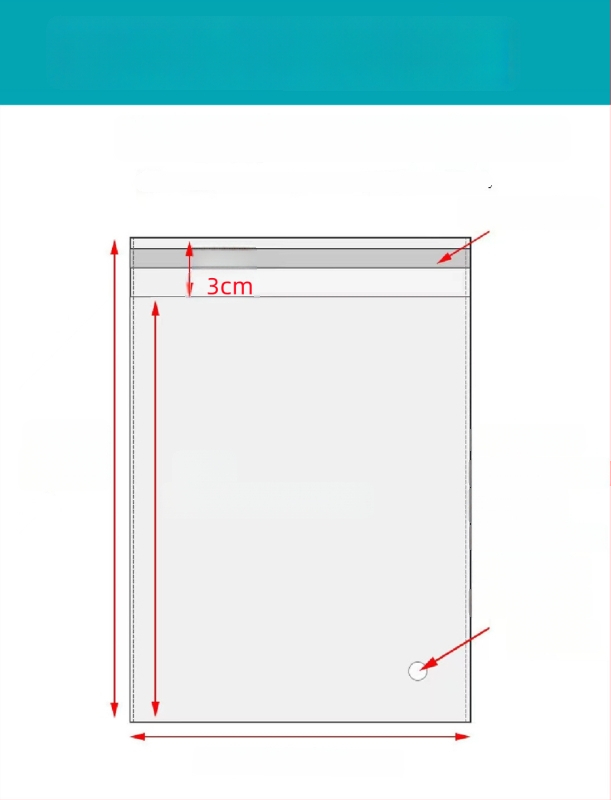 Geantă autoadezivă OPP, transparentă, îngroșată, cu logo tipărit, pungă de ambalare din plastic pentru bijuterii, haine și măști